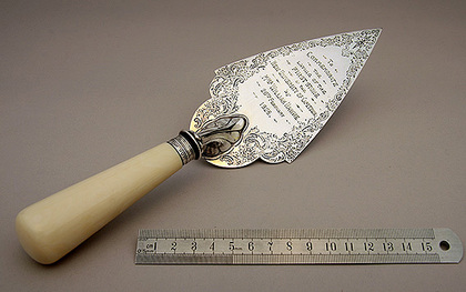 Antique Silver Commemorative Ceremonial Trowel - UCT (University of Cape Town) Foundation Stone - William Hawke